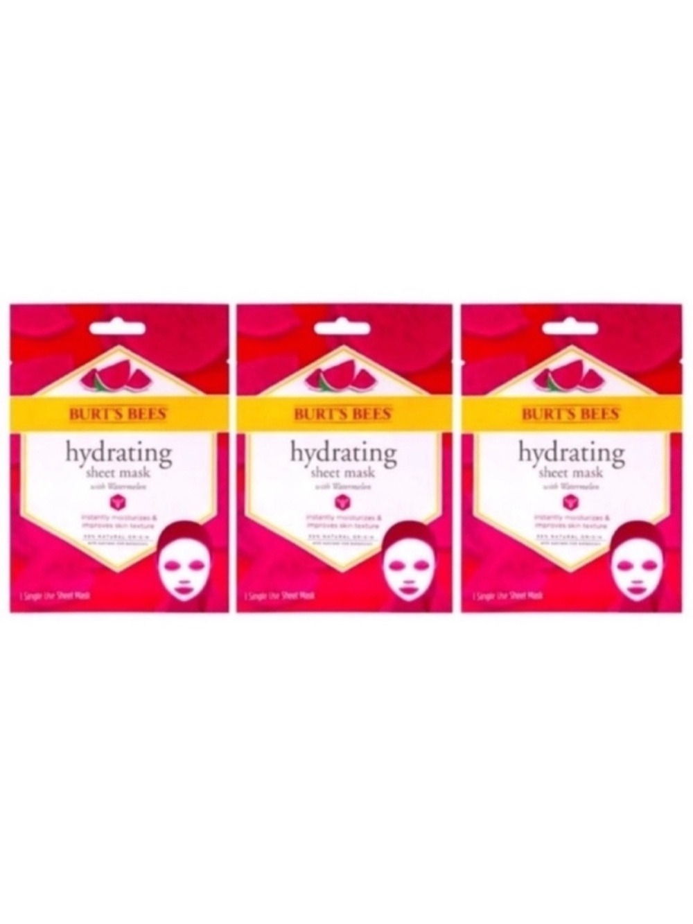 New 3 Burt’s Bee Watermelon Hydrating Mask